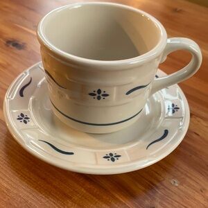 Longaberger pottery cup & saucer set